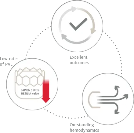 Excellent outcomes, SAPIEN 3 Ultra RESILIA valve and outstanding hemodynamics Icon